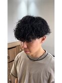 無造作パーママッシュ刈り上げツーブロックメンズパーマ