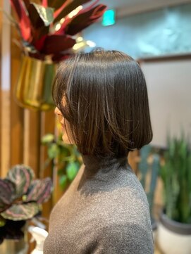 ミナモ(MINAMO) 艶髪/内巻きボブ/アースカラー/ブラウンベージュ/20代30代40代