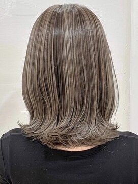 ネックス 表参道本店(nex) デザインカラーレイヤーカットウェットヘアオリーブベージュ白髪