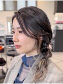 柔らかくヌーディーに◎サイド編み下ろしヘア