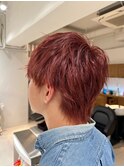 メンズマッシュブリーチカラーブロンドカラーハイライトカラー