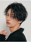 心斎橋フェザーパーマフェザーショートセンターパート20代緩め