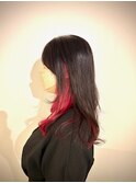 ＢＬＡＣＫＰＩＮＫインナーカラーロングスタイル