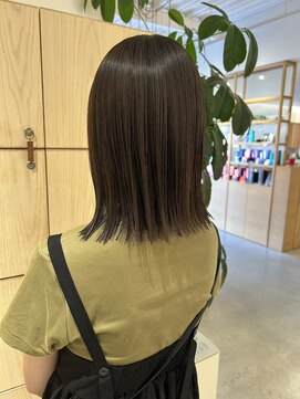 アドラーブル 万代店 (adorable) 夏ボブ透明感艶感ストレート髪質改善夏カラーオリーブベージュ
