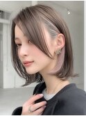 ボブ×インナーカラー