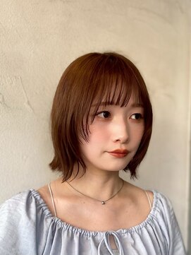 アトリエファゴ ハナミズキ店 【Chikano】レイヤーボブ/オレンジベージュ