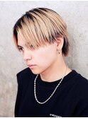 サーフカール/ 刈り上げセンターパート/ブルーブラック[新宿駅]