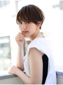 大人かわいい マニッシュショート ネイビーカラー フレンチボブ