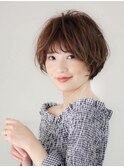 大人ショート ショートパーマ マッシュショート 耳かけ