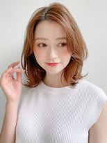 小顔前髪Aラインボブイヤリングカラーかきあげマロンベージュ♪
