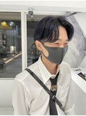 ダークネイビー×センターパート