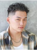 オールバック　スキンフェード