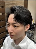 メンズビジネスアップバングガイルヘア/ツーブロック刈り上げ