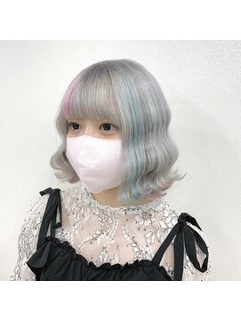 ドットハリス(.Hallis) ブリーチカラー/前髪カット/ポイントエクステ