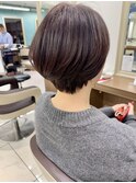 耳掛け丸みショートボブ