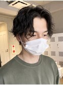 メンズロングニュアンスパーマフェザーパーマメンズミディアム
