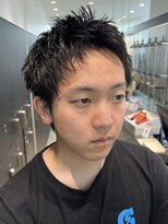 ロンドシエル 横浜(Lond ciel)&nbsp;men'sスパイキーショートブルーブラックメンズブリーチなし横浜