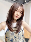 ロングくびれヘア韓国ヘア顔周りレイヤー_ba484824