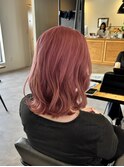 20代30代大人可愛い透明感コーラルピンクケアブリーチ