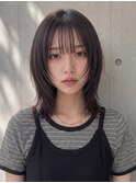 ラベンダーブラウンでツヤカラー◎結べるミディレイヤー◎