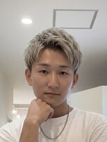 メンズ コンセプト 淡路店(メンズ concept) 透明感ハイトーン×爽やか束感ショート/アップバング