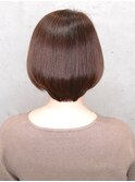 ◆《透明暗髪グレージュ×ひし形ショートボブ》で上品さを演出♪