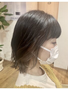 フレア 心 武庫之荘(flare) 外ハネミディアム＊イヤリングカラーグレージュ