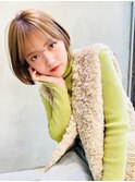 【ROJITHA原宿表参道】丸みボブ×ミルクティーブラウン