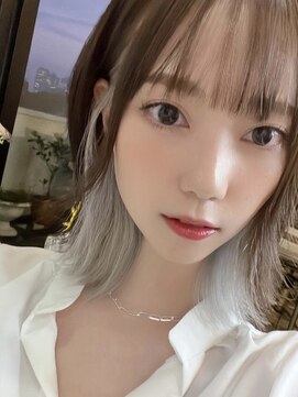 ピープスアンドスー 表参道 渋谷(Peeps&Suu.) 韓国風切りっぱなしインナーホワイト/20代30代40代/武田涼