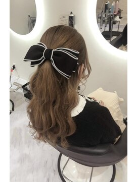 クラン 梅田店(clan) ハーフアップ×ウェーブ巻き