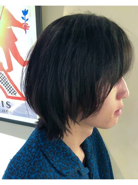 バランス 阿佐谷店(balance) モードな20代30代UKロック風メンズ前上がりボブウルフ〇