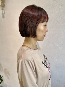 レクタ(recta) 大人30代40代白髪ぼかしピンクブラウンボブ