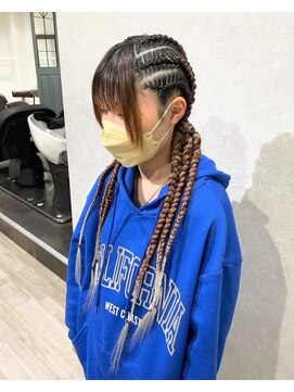 前髪ありコーンロウブレイズ/ボクサーブレイズ/ダンス髪型/HIRO