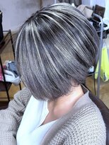 ブレイズヘアー(BLAZEhair) 【脱白髪染め】ホワイトグレージュバレイヤージュ×ブリーチ2回