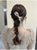 大人可愛い編みおろしヘア♪結婚式お呼ばれヘア
