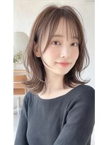 ノイエ 原宿 北参道(NoIE)&nbsp;ミディアムレイヤーハッシュカットダークグレーココアブラウン