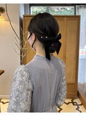 ニュアンス　シニヨン　ベロアリボン