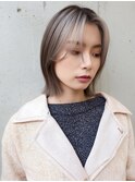レイヤーボブオリーブグレージュくびれボブレイヤーカット