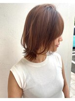 ジュエ ヘアー デザイン(Jue hair design) ブリーチなし　ミルクティーベージュ×レイヤーボブ