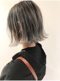 切りっぱなしボブ×シルバーグレージュ★中村大輔