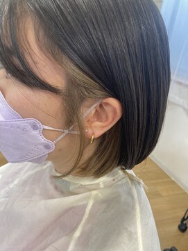 エス ハート オブ ヘアー 名東店(Heart of HAIR) 【ES田中】spring style  ミニボブ　インナーカラー