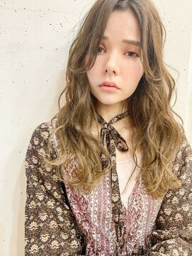 ヘアアンドメイク シークネクスト(HAIR&MAKE SeeK NEXT) 【SeeK NEXT 門井】ランダムウェーブ×スモーキーベージュ