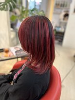 ヘアーリゾートラシックアールプラス(hair resort lachiq R+) デザインカラーRED×BLACK