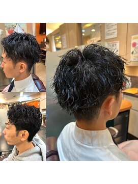 銀座マツナガ 浅草店 ツーブロックショート無造作ナチュラルツイストスパイラル