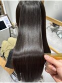 黒髪ロング 縮毛矯正 艶サラ