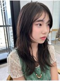 黒髪/ボブルフ/小顔/レイヤーカット/ハッシュカット/おくれ毛