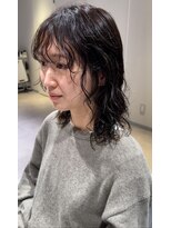 アム(amu)&nbsp;くせ毛風パーマ/ウェーブヘア/ミディアムパーマ/くびレイヤー