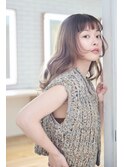 大人かわいい前髪セシルカットココアブラウンフリンジウェーブ
