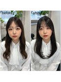10代20代30代小顔似合わせカットワンカールフェミニンロング