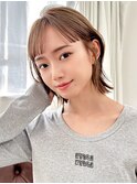 【La fith】外ハネボブ×ケアブリーチ×ミルクティーベージュ